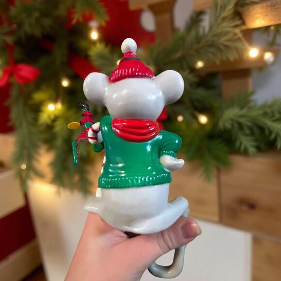 Retro Christmas Stocking Holders – Mouse & Drummer Boy – 1980s Plastic Mantle Ho - Picture 4 of 7